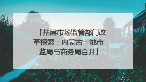 基层市场监管部门改革探索：内蒙古一地市监局与商务局合并
