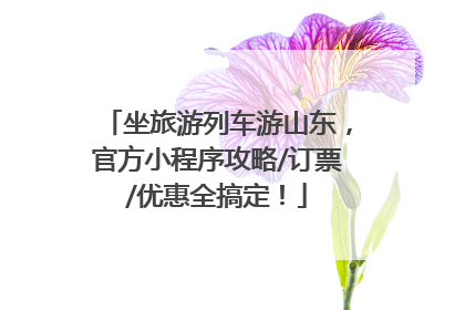 坐旅游列车游山东，官方小程序攻略/订票/优惠全搞定！