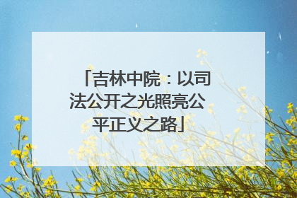 吉林中院：以司法公开之光照亮公平正义之路