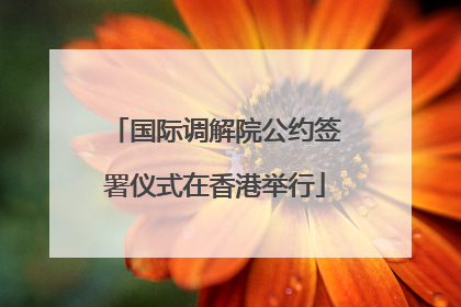 国际调解院公约签署仪式在香港举行