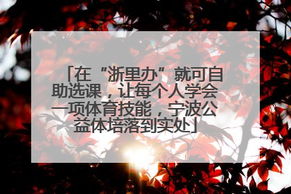 在“浙里办”就可自助选课，让每个人学会一项体育技能，宁波公益体培落到实处