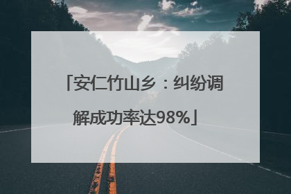 安仁竹山乡：纠纷调解成功率达98%