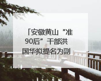 安徽黄山“准90后”干部洪国华拟提名为副区县长人选