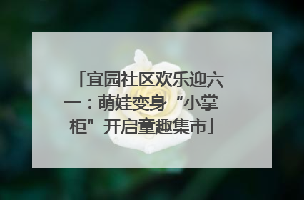 宜园社区欢乐迎六一：萌娃变身“小掌柜”开启童趣集市