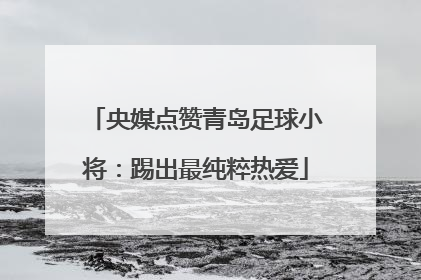 央媒点赞青岛足球小将：踢出最纯粹热爱