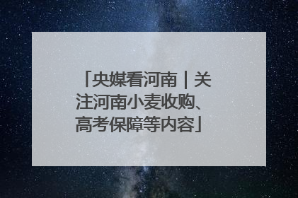 央媒看河南｜关注河南小麦收购、高考保障等内容