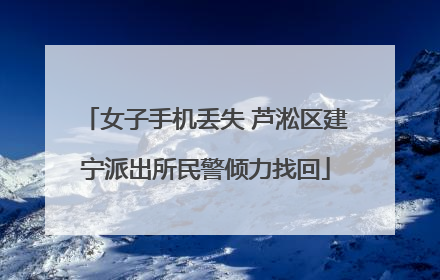 女子手机丢失 芦淞区建宁派出所民警倾力找回