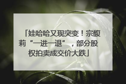 娃哈哈又现突变！宗馥莉“一进一退”，部分股权拍卖成交价大跌