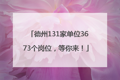德州131家单位3673个岗位，等你来！