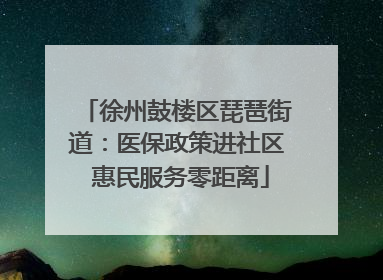 徐州鼓楼区琵琶街道：医保政策进社区 惠民服务零距离