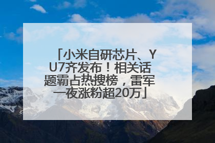 小米自研芯片、YU7齐发布！相关话题霸占热搜榜，雷军一夜涨粉超20万