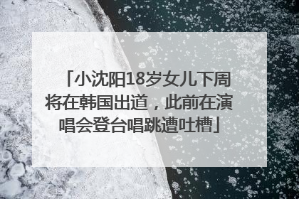 小沈阳18岁女儿下周将在韩国出道，此前在演唱会登台唱跳遭吐槽
