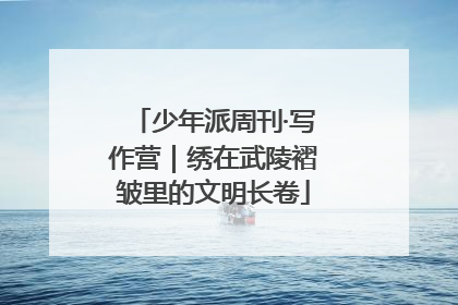 少年派周刊·写作营｜绣在武陵褶皱里的文明长卷