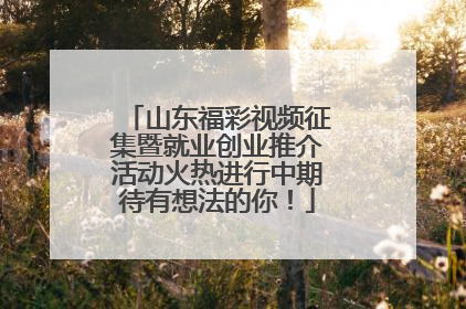 山东福彩视频征集暨就业创业推介活动火热进行中期待有想法的你！
