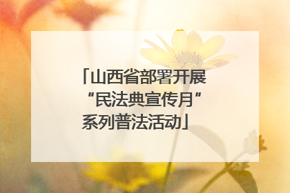 山西省部署开展“民法典宣传月”系列普法活动