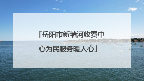 岳阳市新墙河收费中心为民服务暖人心