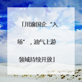 川渝国企“入场”，油气上游领域持续开放
