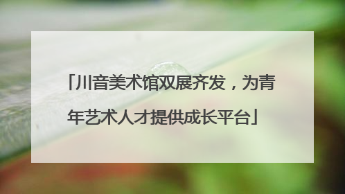川音美术馆双展齐发，为青年艺术人才提供成长平台