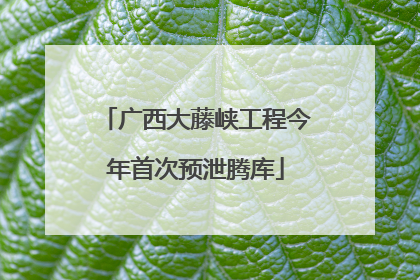 广西大藤峡工程今年首次预泄腾库