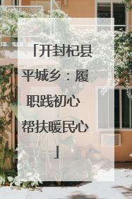开封杞县平城乡：履职践初心 帮扶暖民心