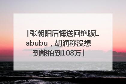 张朝阳后悔送回绝版Labubu，胡润称没想到能拍到108万