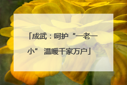 成武：呵护“一老一小” 温暖千家万户