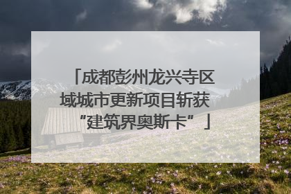 成都彭州龙兴寺区域城市更新项目斩获“建筑界奥斯卡”