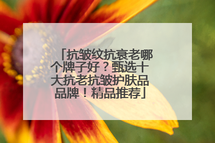 抗皱纹抗衰老哪个牌子好？甄选十大抗老抗皱护肤品品牌！精品推荐