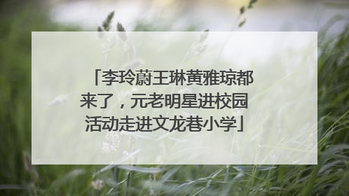 李玲蔚王琳黄雅琼都来了，元老明星进校园活动走进文龙巷小学