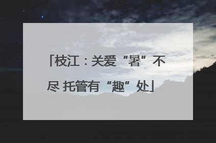 枝江：关爱“暑”不尽 托管有“趣”处