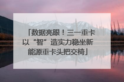 数据亮眼！三一重卡以“智”造实力稳坐新能源重卡头把交椅
