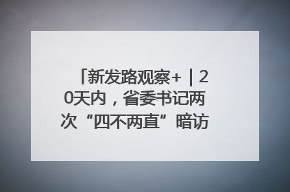 新发路观察+｜20天内，省委书记两次“四不两直”暗访，有何深意？