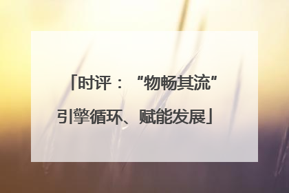 时评：“物畅其流”引擎循环、赋能发展