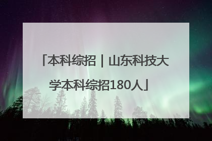 本科综招｜山东科技大学本科综招180人