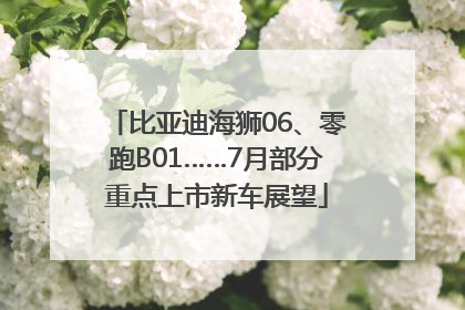 比亚迪海狮06、零跑B01……7月部分重点上市新车展望