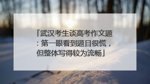 武汉考生谈高考作文题：第一眼看到题目很慌，但整体写得较为流畅