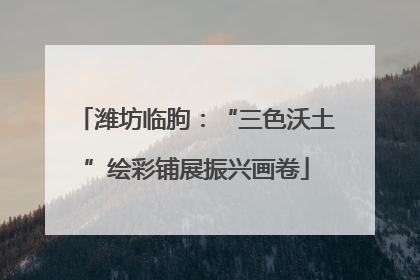 潍坊临朐：“三色沃土”绘彩铺展振兴画卷
