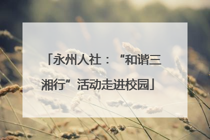 永州人社：“和谐三湘行”活动走进校园