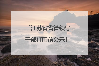 江苏省省管领导干部任职前公示