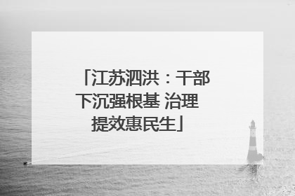 江苏泗洪：干部下沉强根基 治理提效惠民生
