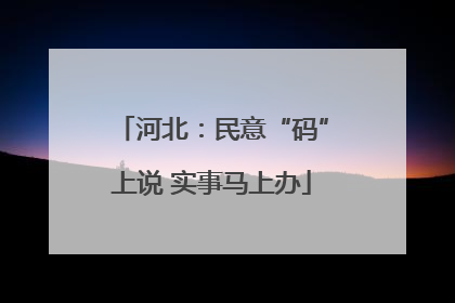 河北：民意“码”上说 实事马上办