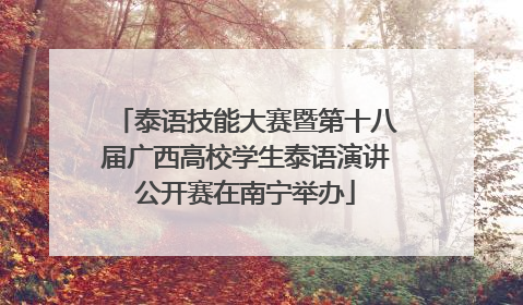 泰语技能大赛暨第十八届广西高校学生泰语演讲公开赛在南宁举办