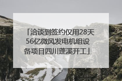洽谈到签约仅用28天 56亿微风发电机组设备项目四川蓬溪开工