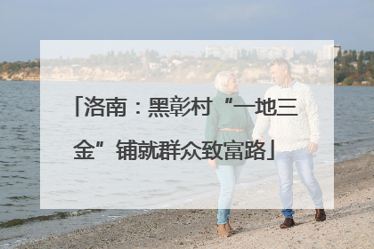 洛南：黑彰村“一地三金”铺就群众致富路