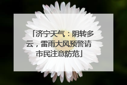 济宁天气：阴转多云，雷雨大风预警请市民注意防范