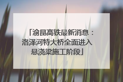 渝昆高铁最新消息：洛泽河特大桥全面进入悬浇梁施工阶段