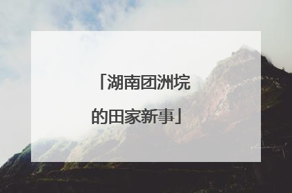 湖南团洲垸的田家新事