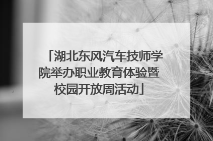 湖北东风汽车技师学院举办职业教育体验暨校园开放周活动