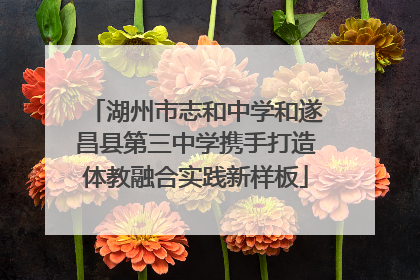 湖州市志和中学和遂昌县第三中学携手打造体教融合实践新样板