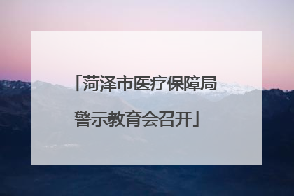 菏泽市医疗保障局警示教育会召开